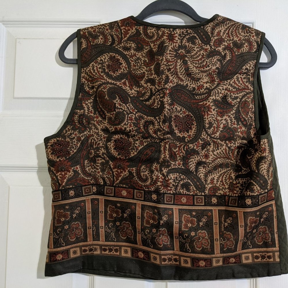 Pendleton Silk Green and Paisley Vest - Picture 3 of 3